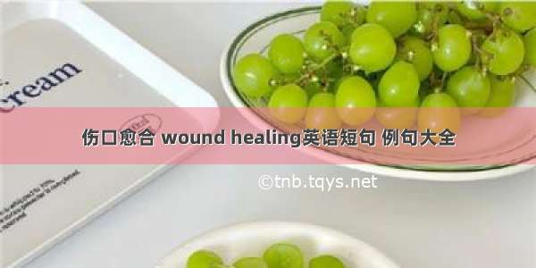 伤口愈合 wound healing英语短句 例句大全