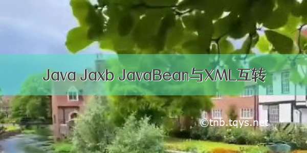 Java Jaxb JavaBean与XML互转