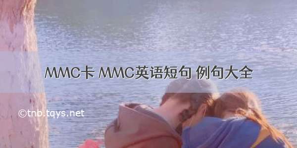 MMC卡 MMC英语短句 例句大全