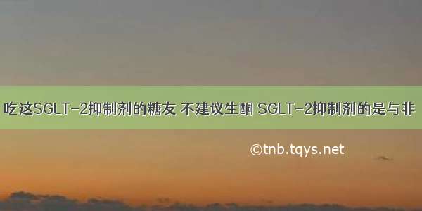 吃这SGLT-2抑制剂的糖友 不建议生酮 SGLT-2抑制剂的是与非