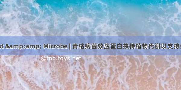 Cell Host &amp;amp; Microbe | 青枯病菌效应蛋白挟持植物代谢以支持细菌营养