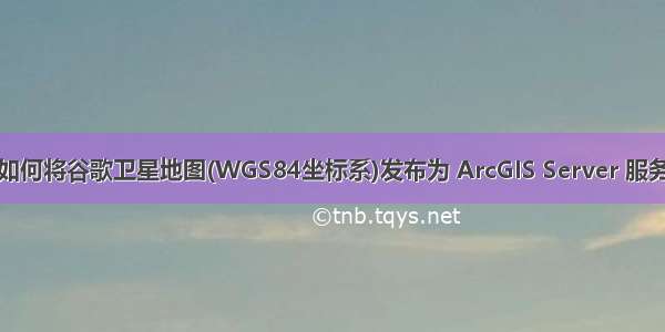 如何将谷歌卫星地图(WGS84坐标系)发布为 ArcGIS Server 服务