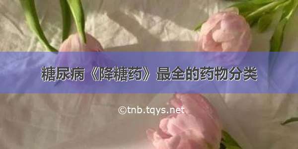 糖尿病《降糖药》最全的药物分类