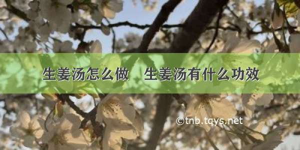 生姜汤怎么做	生姜汤有什么功效