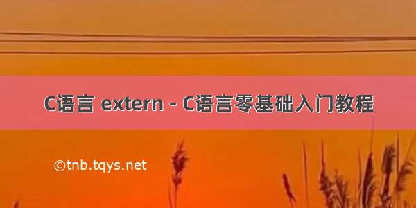 C语言 extern - C语言零基础入门教程