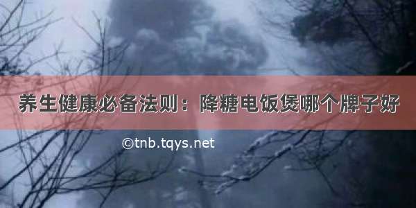 养生健康必备法则：降糖电饭煲哪个牌子好