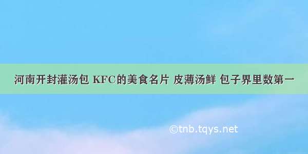 河南开封灌汤包 KFC的美食名片 皮薄汤鲜 包子界里数第一