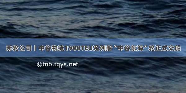 班轮公司丨中谷物流1900TEU系列船“中谷东海”轮正式交船