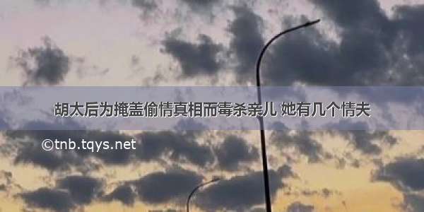 胡太后为掩盖偷情真相而毒杀亲儿 她有几个情夫