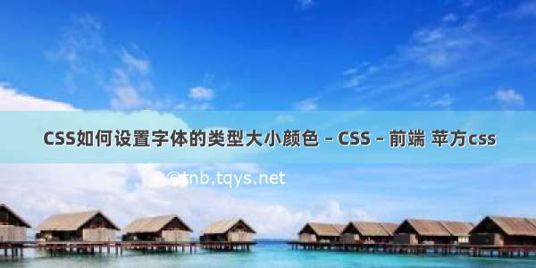 CSS如何设置字体的类型大小颜色 – CSS – 前端 苹方css