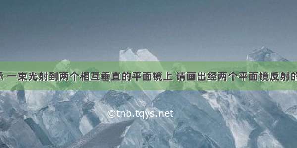 如图所示 一束光射到两个相互垂直的平面镜上 请画出经两个平面镜反射的光路图．