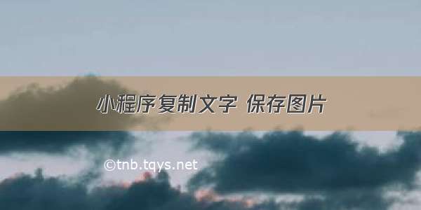 小程序复制文字 保存图片