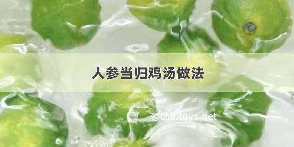 人参当归鸡汤做法