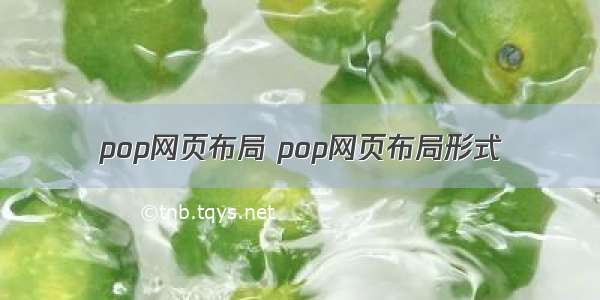 pop网页布局 pop网页布局形式