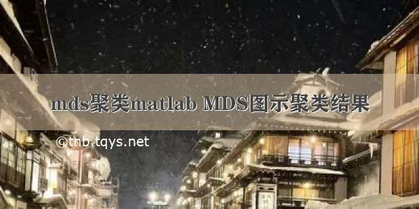 mds聚类matlab MDS图示聚类结果