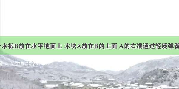 如图所示 一木板B放在水平地面上 木块A放在B的上面 A的右端通过轻质弹簧秤固定在直