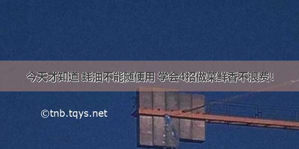 今天才知道 蚝油不能随便用 学会4招做菜鲜香不浪费！