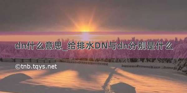 dn什么意思_给排水DN与dn分别是什么