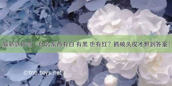 脑筋急转弯：什么东西有白 有黑 也有红？抓破头皮才想到答案！