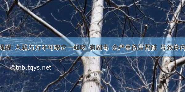 医生提醒: 大蒜万万不可跟它一起吃  有剧毒  会严重伤害肾脏  导致体内失衡!