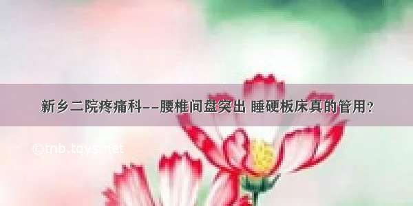 新乡二院疼痛科--腰椎间盘突出 睡硬板床真的管用？