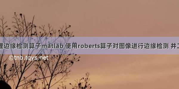 数字图像处理边缘检测算子matlab 使用roberts算子对图像进行边缘检测 并二值化的mat