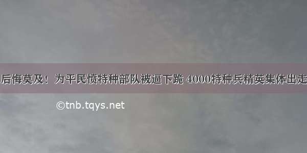 后悔莫及！为平民愤特种部队被逼下跪 4000特种兵精英集体出走