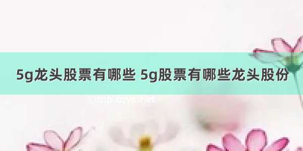 5g龙头股票有哪些 5g股票有哪些龙头股份