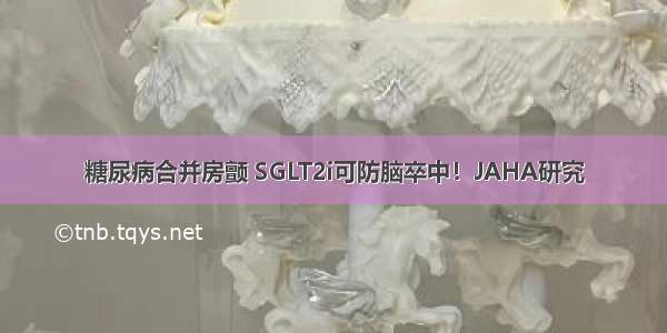 糖尿病合并房颤 SGLT2i可防脑卒中！JAHA研究