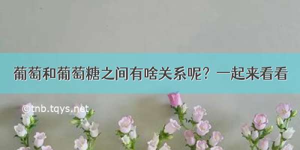 葡萄和葡萄糖之间有啥关系呢？一起来看看