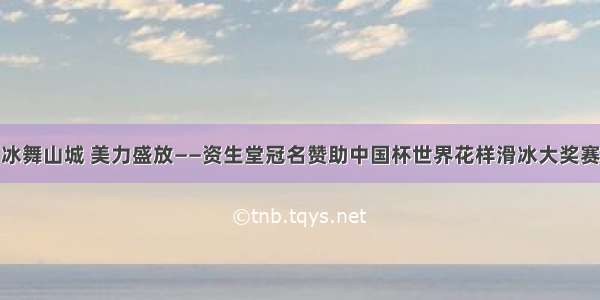 冰舞山城 美力盛放——资生堂冠名赞助中国杯世界花样滑冰大奖赛