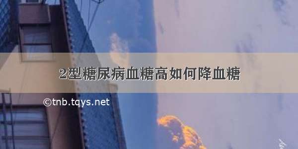 2型糖尿病血糖高如何降血糖