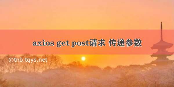 axios get post请求 传递参数