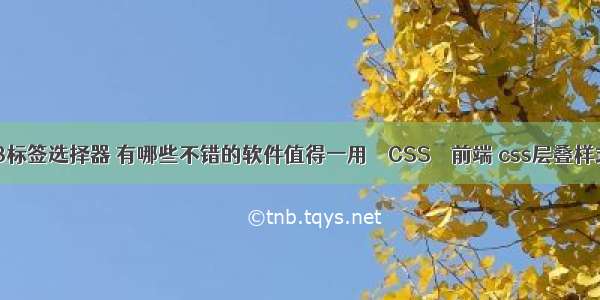 css3标签选择器 有哪些不错的软件值得一用 – CSS – 前端 css层叠样式表