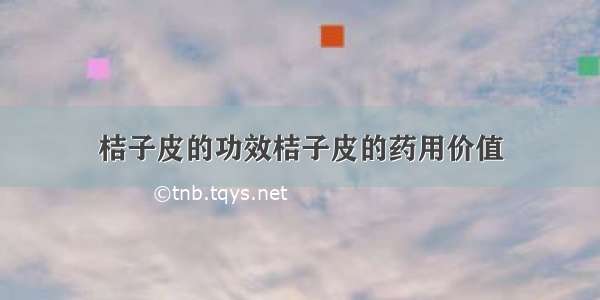 桔子皮的功效桔子皮的药用价值