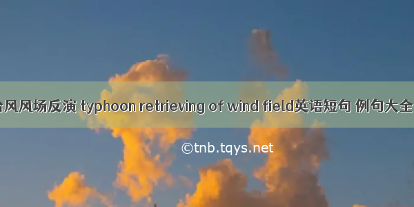 台风风场反演 typhoon retrieving of wind field英语短句 例句大全