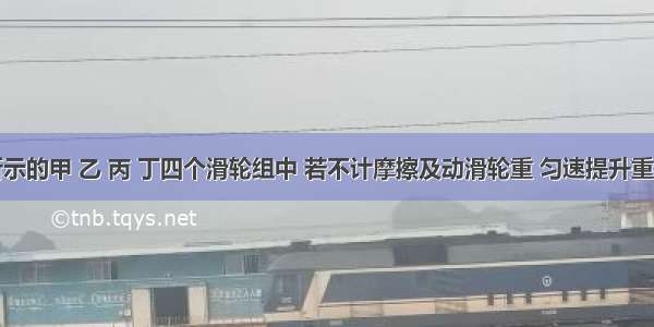 在如图所示的甲 乙 丙 丁四个滑轮组中 若不计摩擦及动滑轮重 匀速提升重物所用的