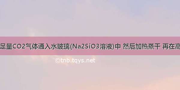 单选题将足量CO2气体通入水玻璃(Na2SiO3溶液)中 然后加热蒸干 再在高温下充分