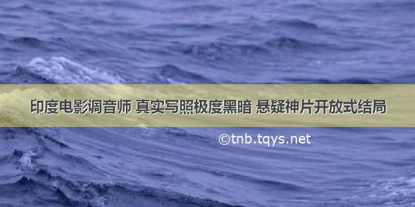 印度电影调音师 真实写照极度黑暗 悬疑神片开放式结局