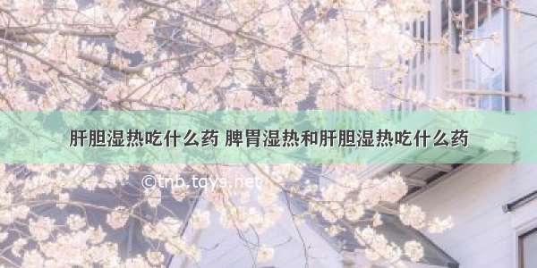 肝胆湿热吃什么药 脾胃湿热和肝胆湿热吃什么药