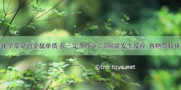 D E为中学化学常见的金属单质 在一定条件下C D间能发生反应．各物质转化关系如图：