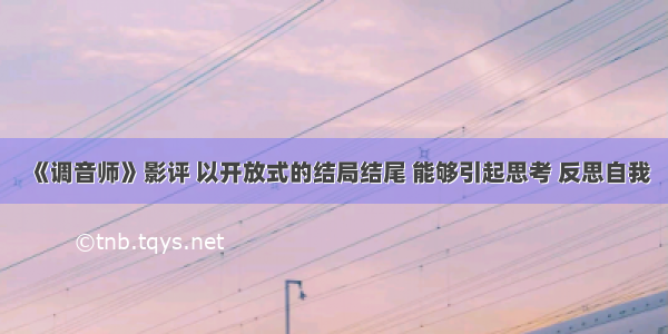 《调音师》影评 以开放式的结局结尾 能够引起思考 反思自我