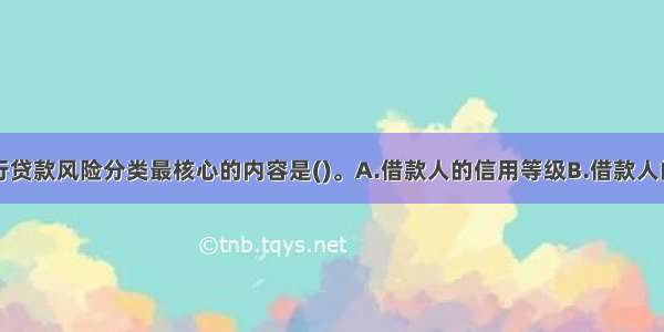 我国商业银行贷款风险分类最核心的内容是()。A.借款人的信用等级B.借款人的经营状况C.