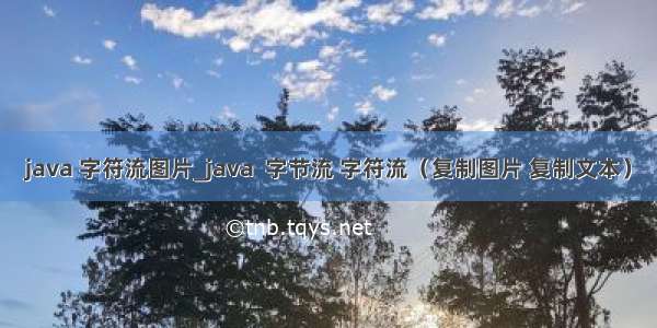 java 字符流图片_java  字节流 字符流（复制图片 复制文本）