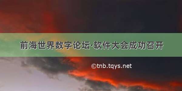 前海世界数字论坛·软件大会成功召开