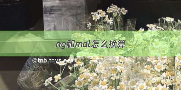 ng和mol怎么换算