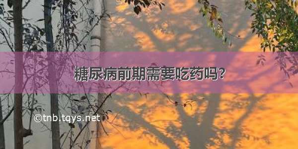 糖尿病前期需要吃药吗？