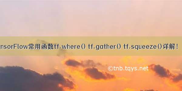 TensorFlow常用函数tf.where() tf.gather() tf.squeeze()详解！！