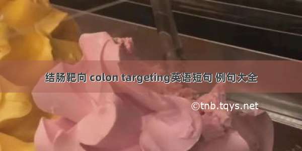 结肠靶向 colon targeting英语短句 例句大全