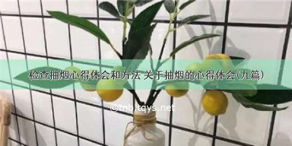 检查抽烟心得体会和方法 关于抽烟的心得体会(九篇)